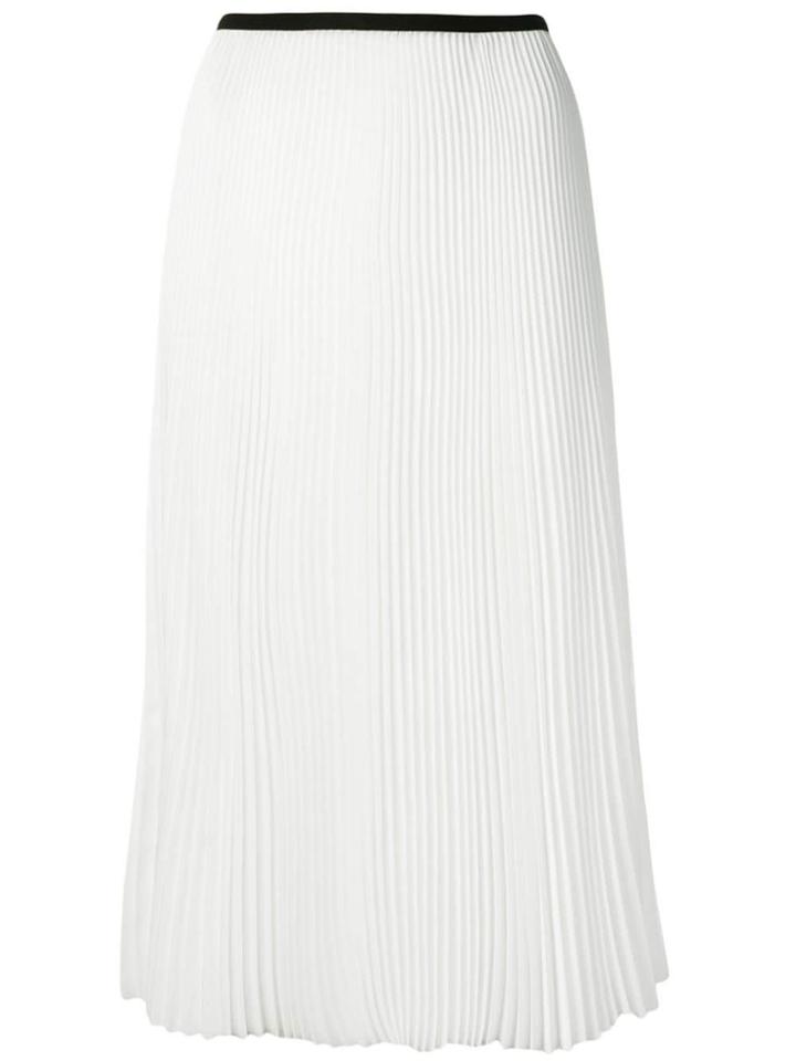 Blanca Pleated Straight Skirt - White