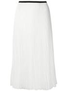 Blanca Pleated Straight Skirt - White