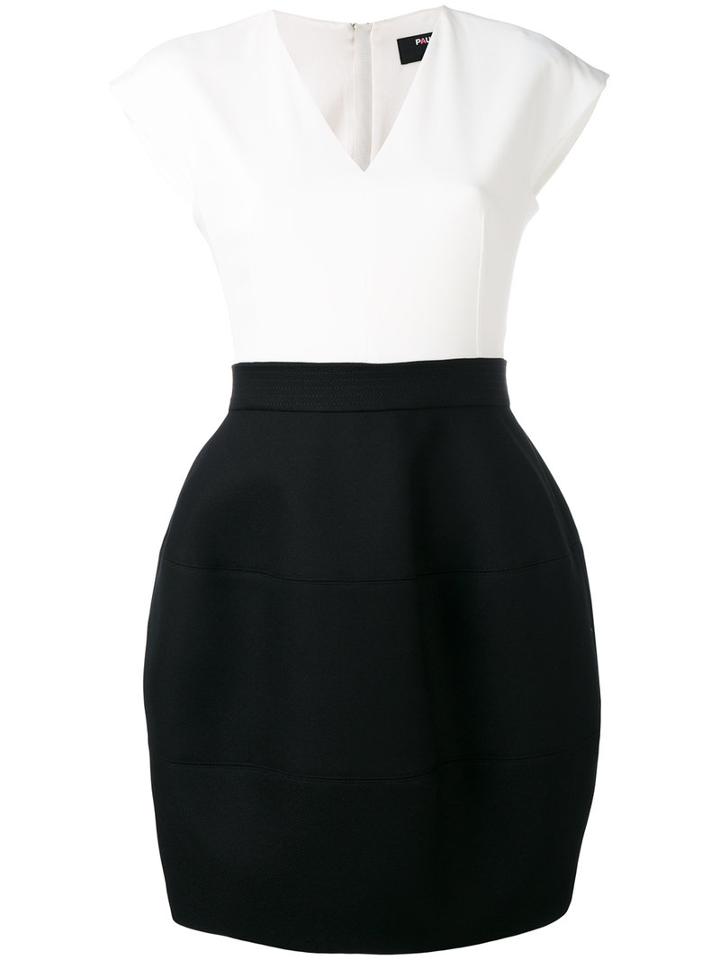 Paule Ka - Contrast Sleeveless Dress - Women - Cotton/polyester/viscose - 36, Black, Cotton/polyester/viscose