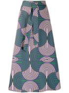 La Doublej X Mantero Printed Midi Skirt - Green