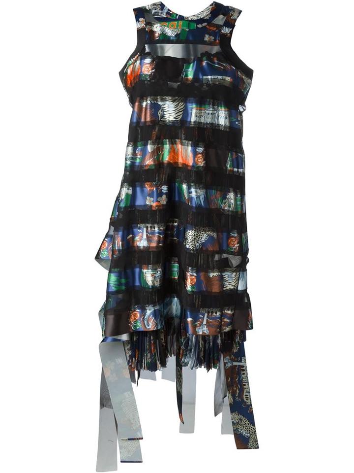 Sacai Souvenir Scarf Print Dress