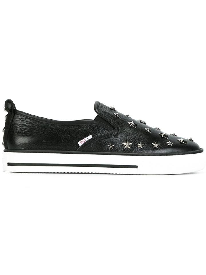 Red Valentino Star Studded Slip-on Sneakers - Black