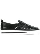 Red Valentino Star Studded Slip-on Sneakers - Black