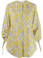 Pringle Of Scotland Oversized Striped Floral Shirt - Yellow