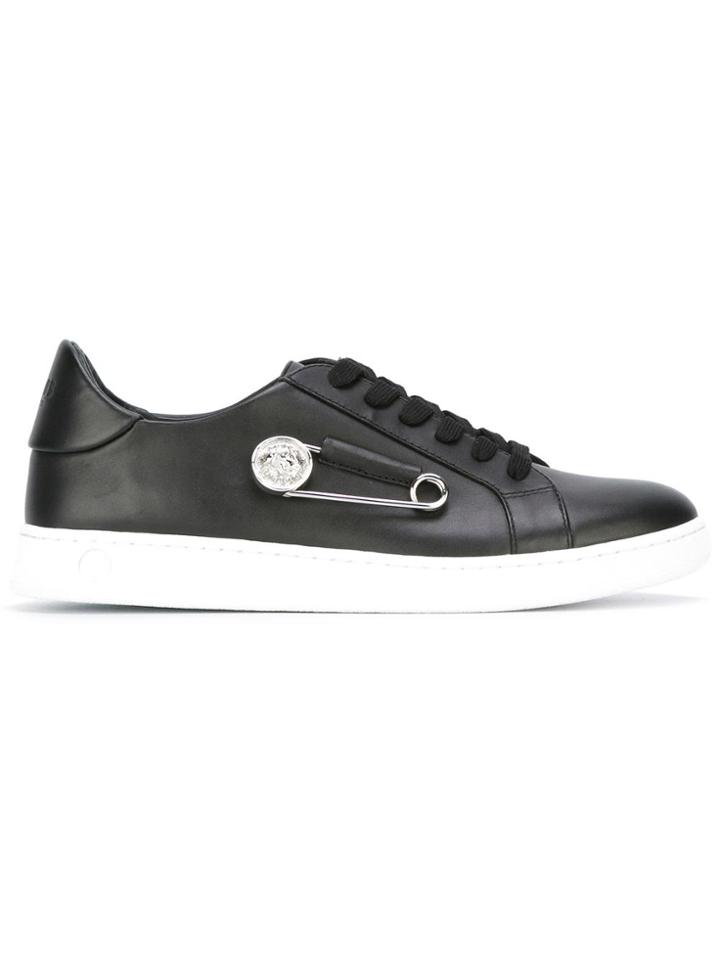 Versus Safety Pin Detail Sneakers - Black