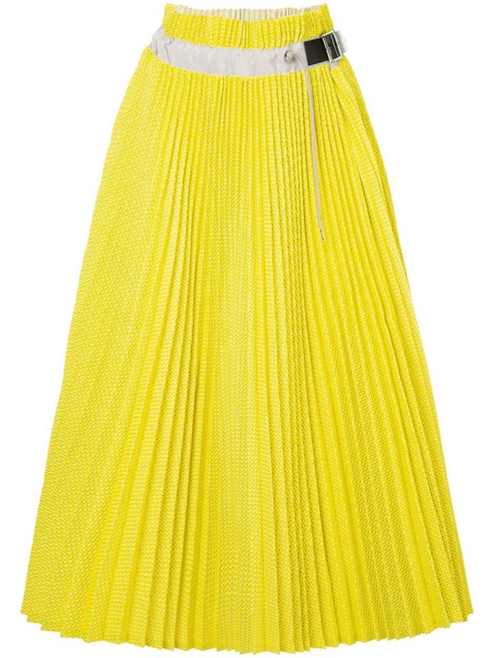 Sacai Pleated Midi Skirt - Yellow