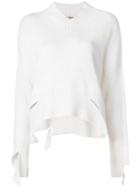 Maison Flaneur V-neck Jumper - White