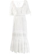 Self-portrait Embroidered Lace Details Dress - White