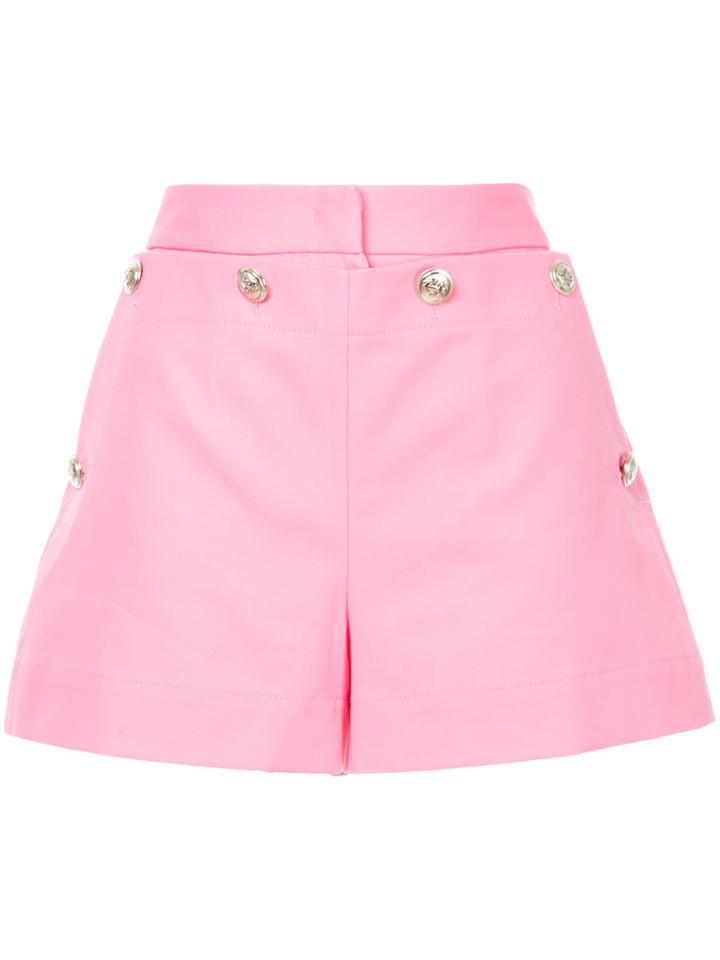 Msgm Button Panel Smart Shorts - Pink & Purple