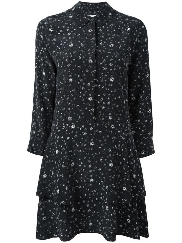 Equipment Stars Print Shift Dress, Women's, Size: Medium, Black, Silk