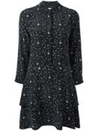 Equipment Stars Print Shift Dress, Women's, Size: Medium, Black, Silk