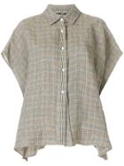 Hache Short-sleeve Plaid Shirt - Brown