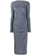 Vivienne Westwood Anglomania Taxa Ruched Midi Dress - Blue