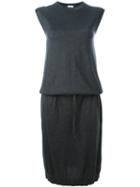 Brunello Cucinelli Drawstring Waist Sweater Dress, Women's, Size: Medium, Grey, Silk/cashmere