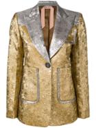 Nº21 Contrast Embroidered Blazer - Gold