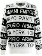 Emporio Armani All-over Logo Sweater - White