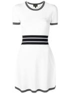 Emporio Armani Stripe Detail Flared Dress - White