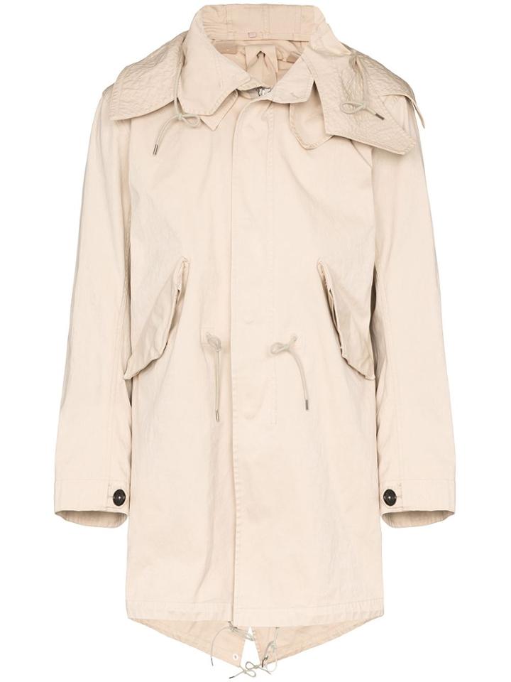 Ten C Drawstring Parka Coat - Neutrals