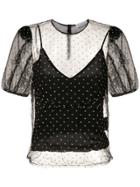 Nk Polka Dot Sheer Top - Black