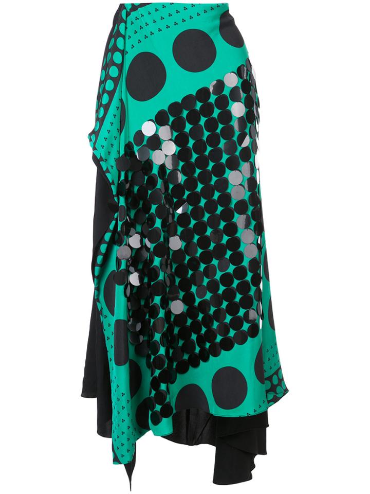 Dvf Diane Von Furstenberg Draped Patterned Skirt - Green