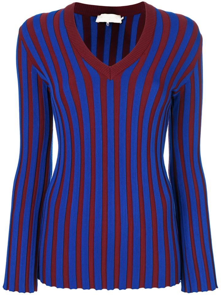 L'autre Chose Striped Knitted Jumper - Blue