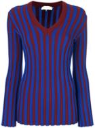 L'autre Chose Striped Knitted Jumper - Blue