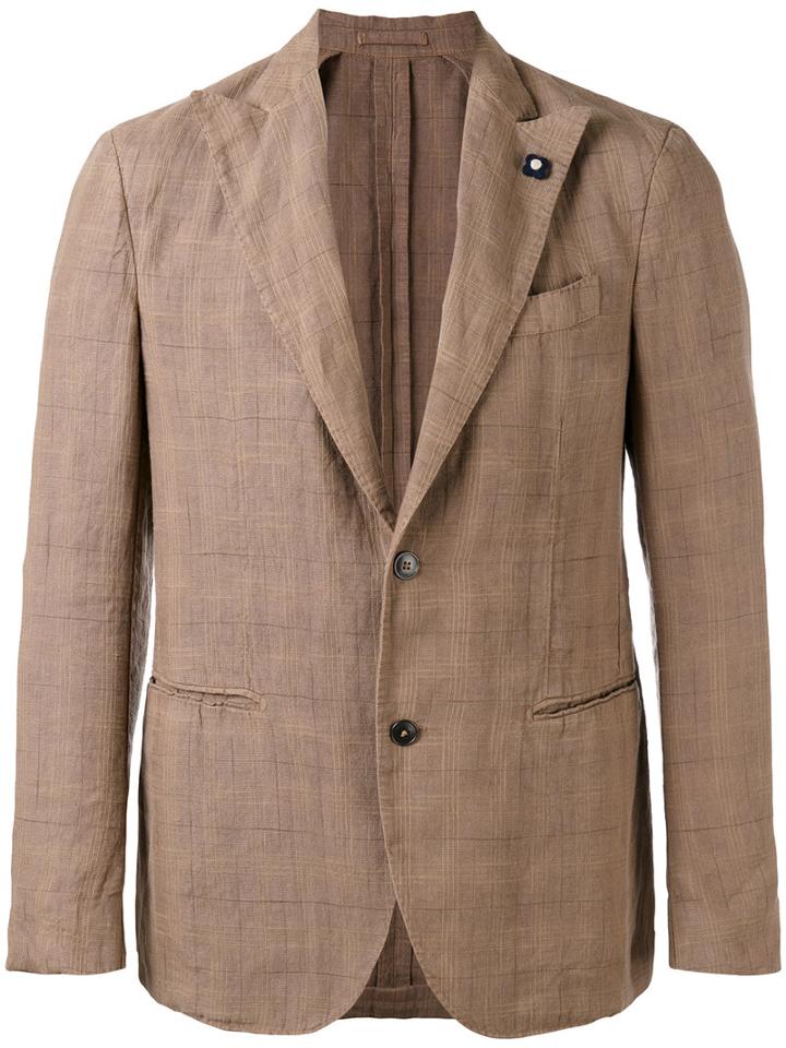 Lardini - Two-button Blazer - Men - Cotton/linen/flax - 48, Brown, Cotton/linen/flax