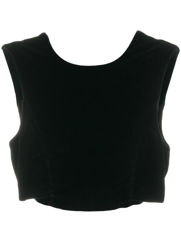 Comme Des Garçons Vintage Lace-up Velvet Top - Black