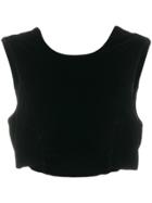 Comme Des Garçons Vintage Lace-up Velvet Top - Black