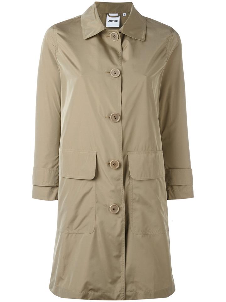 Aspesi Button-up Oversized Coat, Women's, Size: Large, Nude/neutrals, Polyester
