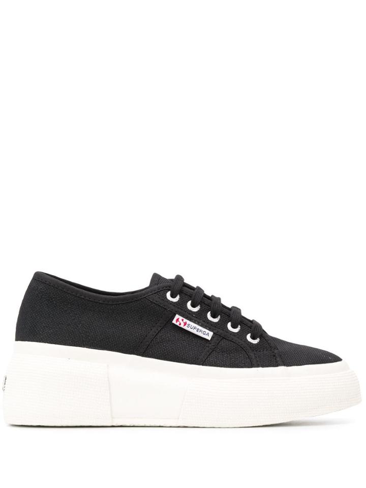 Superga Chunky Heel Sneakers - Black