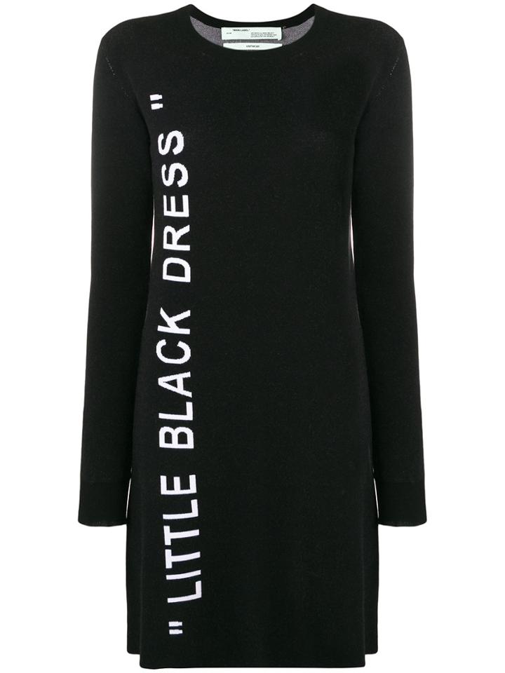 Off-white Loose Printed Day Dress - Black