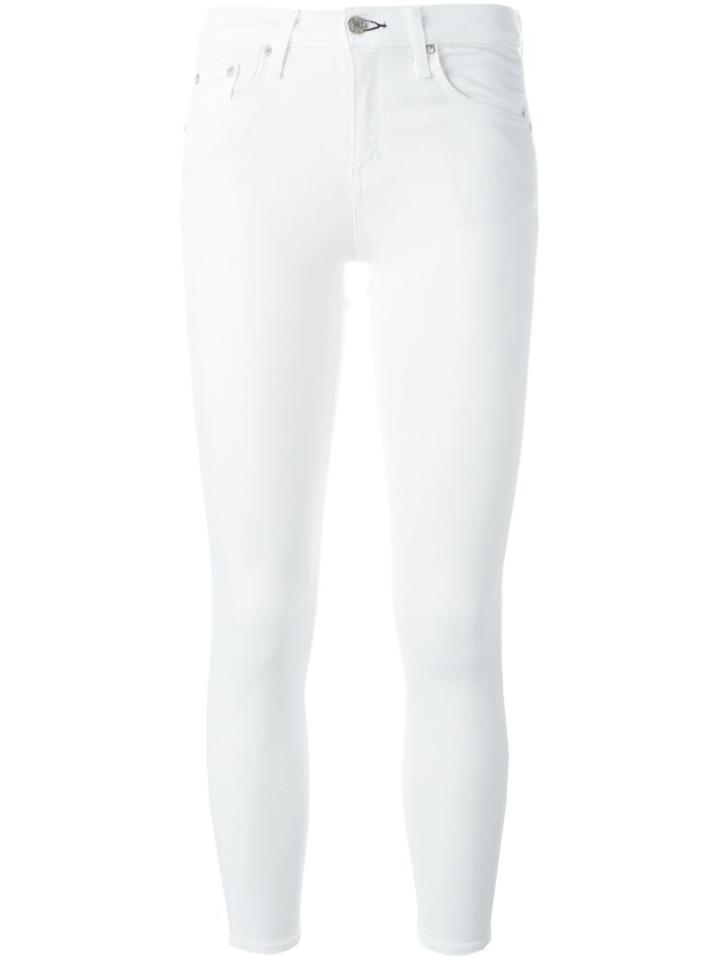 Rag & Bone /jean Cropped Jeans, Women's, Size: 25, White, Cotton/polyester/spandex/elastane/tencel