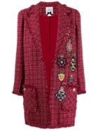 Edward Achour Paris Metallic-thread Tweed Coat - Red