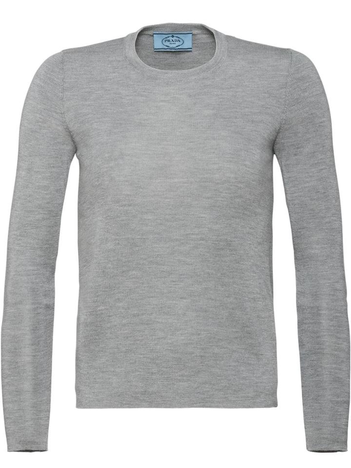 Prada Cashmere And Silk Sweater - Grey