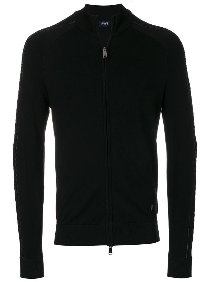 Armani Jeans Zipped Jumper - Black
