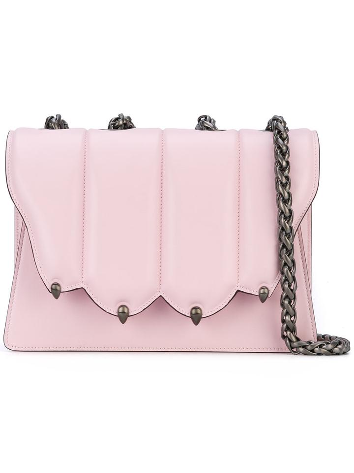 Marco De Vincenzo - Paw Detail Shoulder Bag - Women - Leather - One Size, Pink/purple, Leather