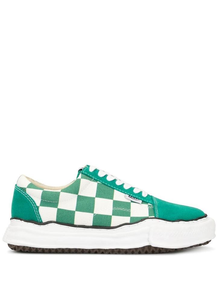 Maison Mihara Yasuhiro Check Print Sneakers - Green