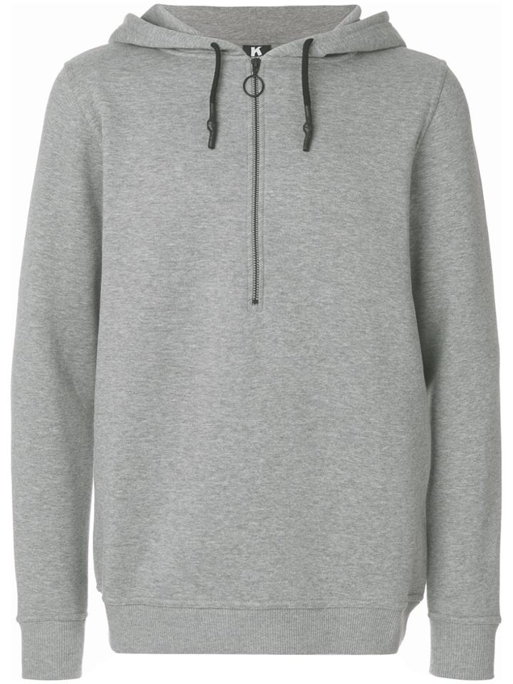 Kappa Hooded Pullover With Back Logo - Grey