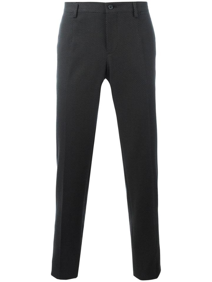 Dolce & Gabbana Patterned Tailored Trousers - Black