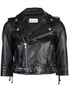Red Valentino Cropped Moto Jacket - Black