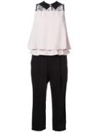 Loveless Two-piece Effect Jumpsuit, Women's, Size: 34, Black, Polyester