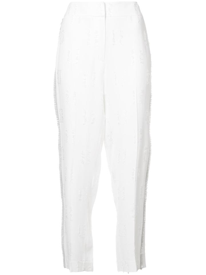 Derek Lam 10 Crosby Fray Detail Trousers - White