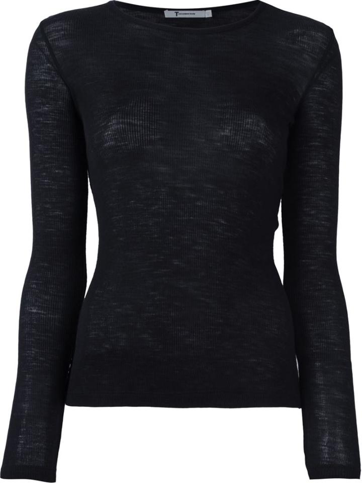 T By Alexander Wang Fine Knit Ribbed T-shirt