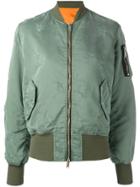 Unravel Project Distressed Bomber Jacket - Green