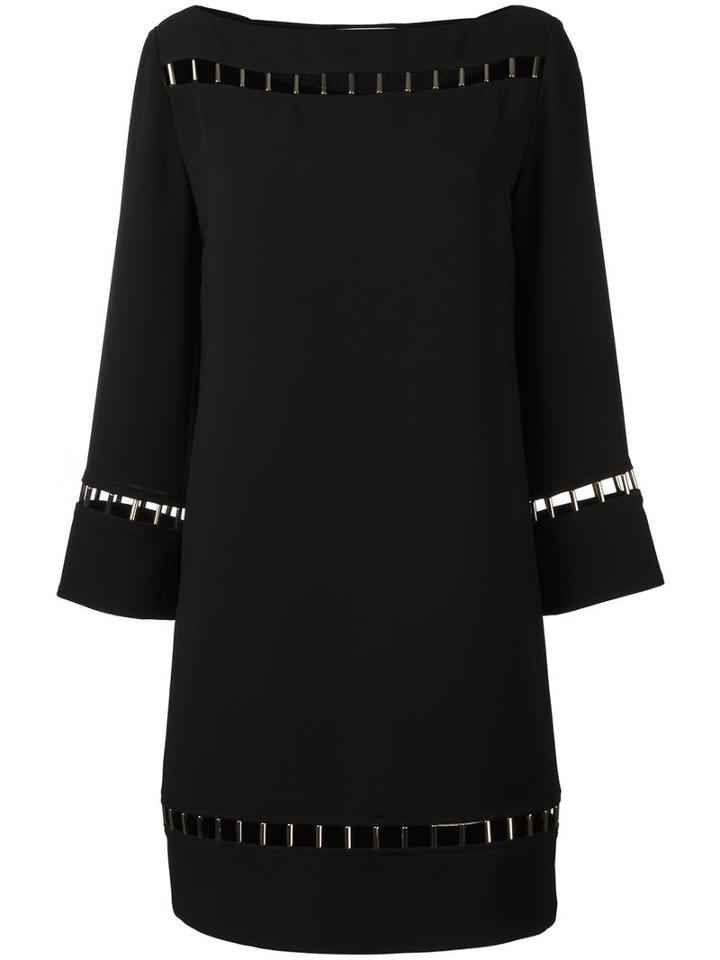 Versace Collection Perforated Details Dress, Women's, Size: 48, Black, Polyester/viscose