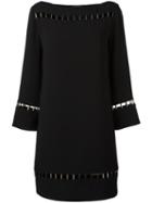 Versace Collection Perforated Details Dress, Women's, Size: 48, Black, Polyester/viscose
