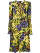 Dolce & Gabbana Grape Print Midi Dress - Black