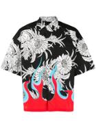 Prada Cuban Collar Dahlia Shirt - Black