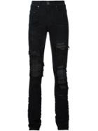 Amiri Distressed Skinny Jeans, Men's, Size: 36, Black, Cotton/spandex/elastane